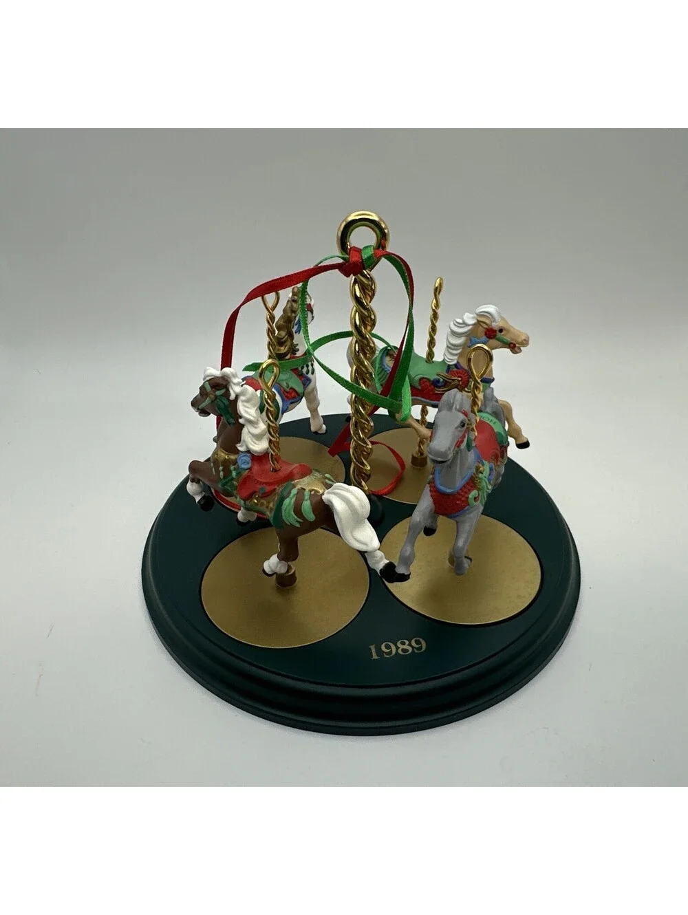 1989 Hallmark Carousel Horse Ornaments Complete 5 Piece Set Christmas